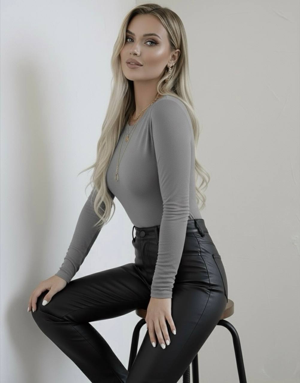 Bisiklet Yaka Uzun Kollu Body - 6'lı Set