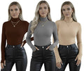 Yarım Balıkçı Yaka Parmak Detaylı Uzun Kollu Body - 3'lü Set