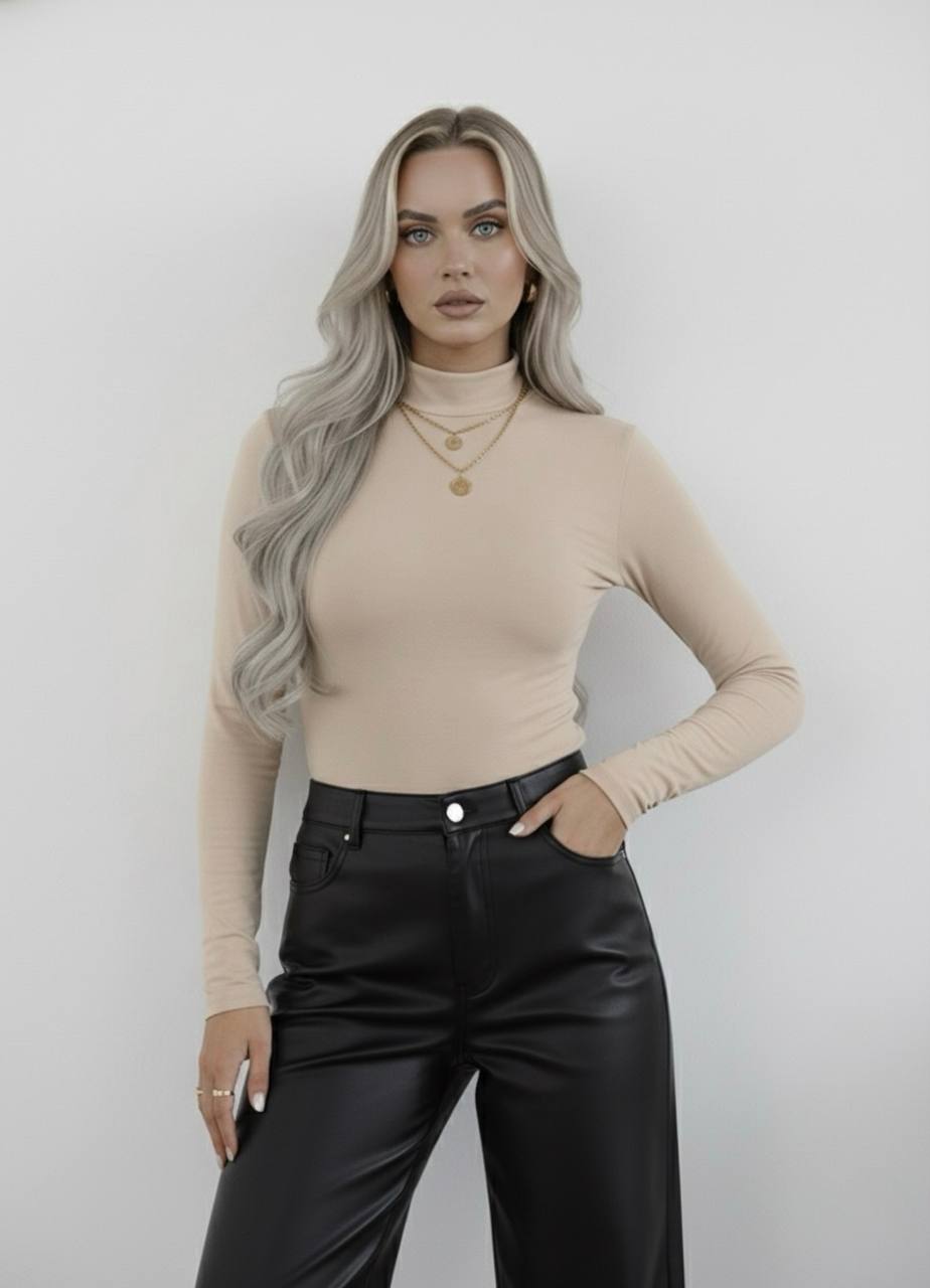 Yarım Balıkçı Yaka Uzun Kollu Body - 4'lü Set