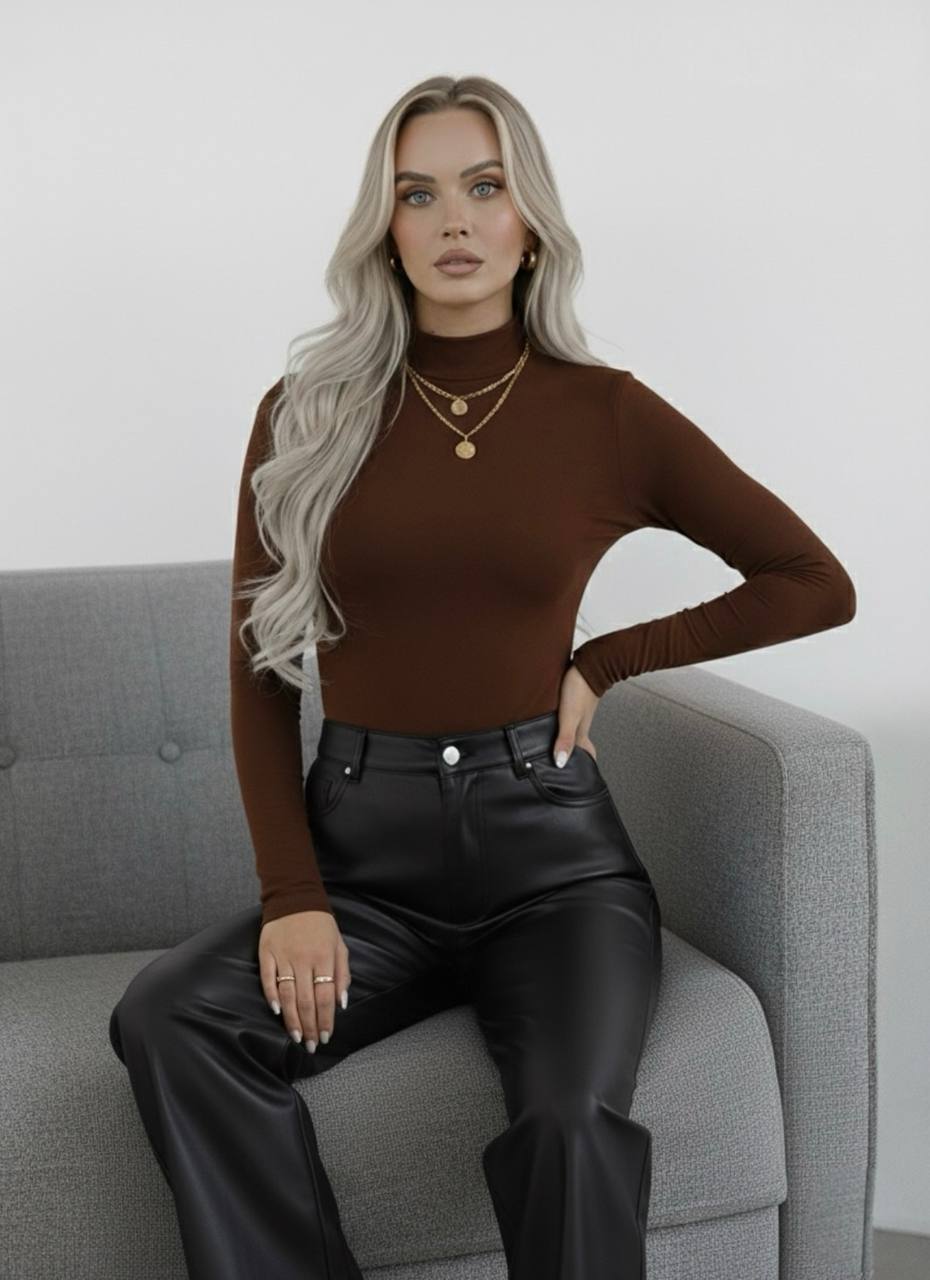 Yarım Balıkçı Yaka Uzun Kollu Body - 4'lü Set