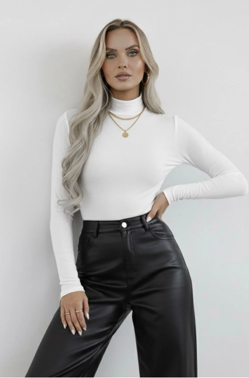 Yarım Balıkçı Yaka Uzun Kollu Body - 4'lü Set