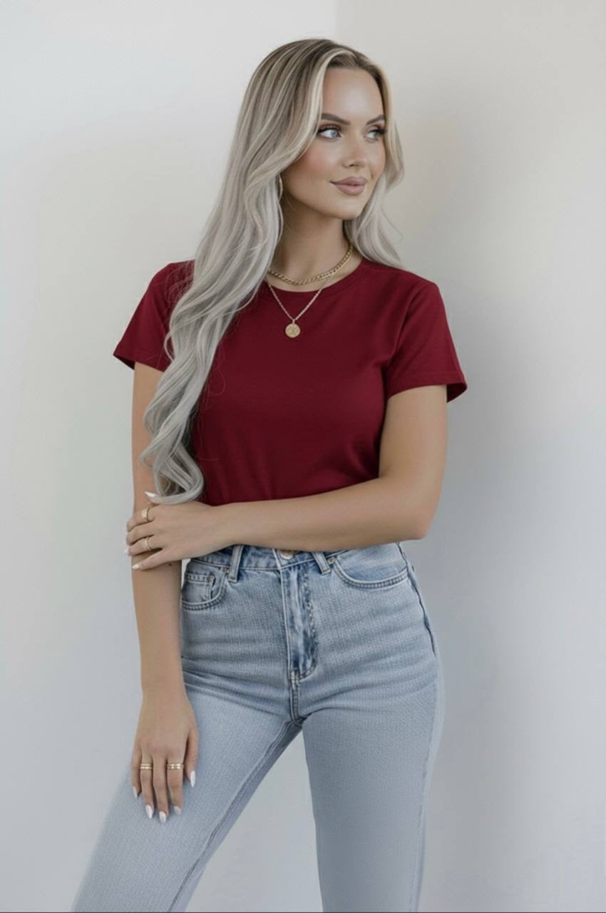 Bisiklet Yaka Kısa Kollu Body