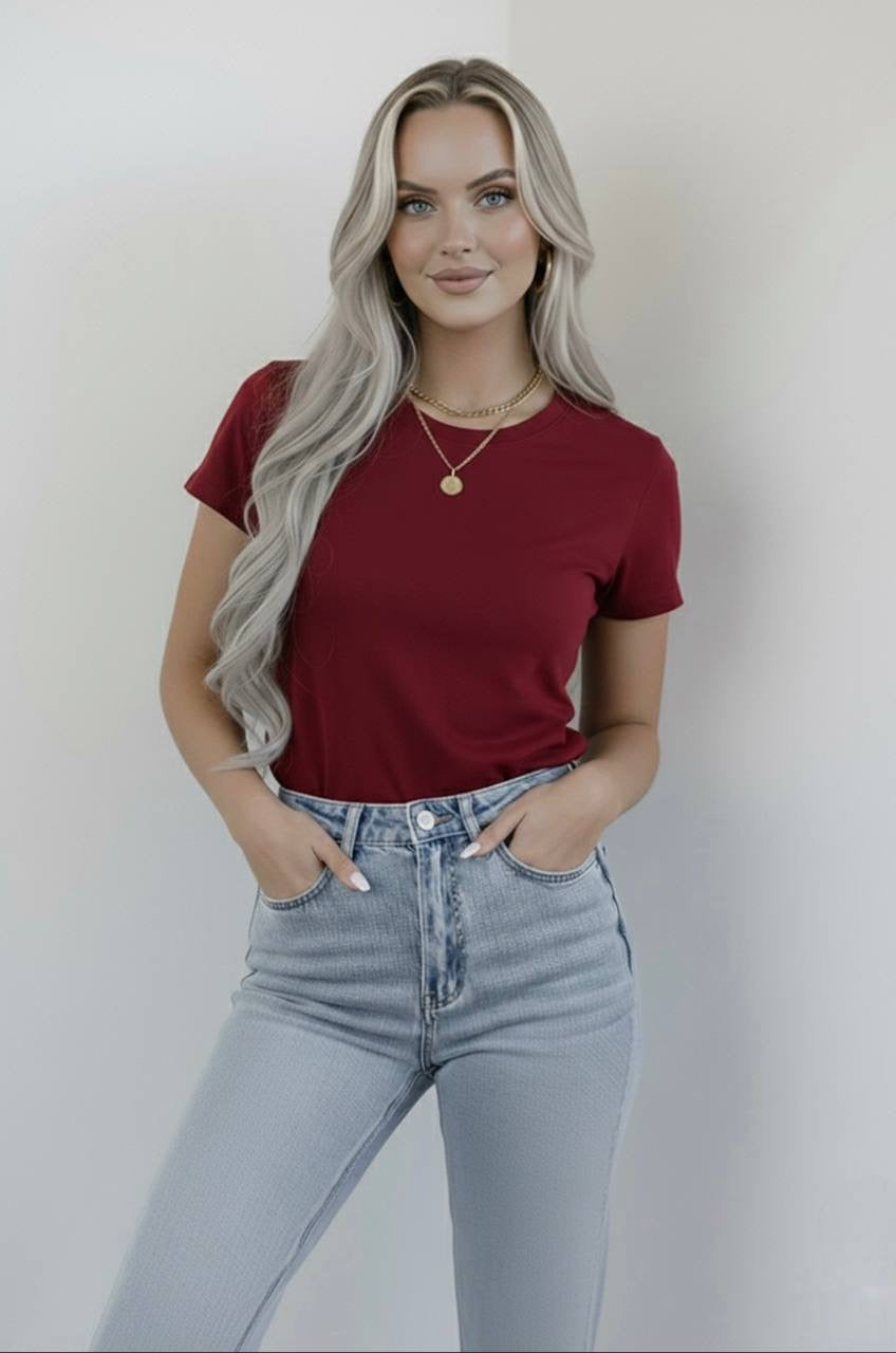 Bisiklet Yaka Kısa Kollu Body
