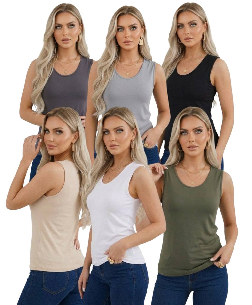 U Yaka Kolsuz Body - 6'lı Set