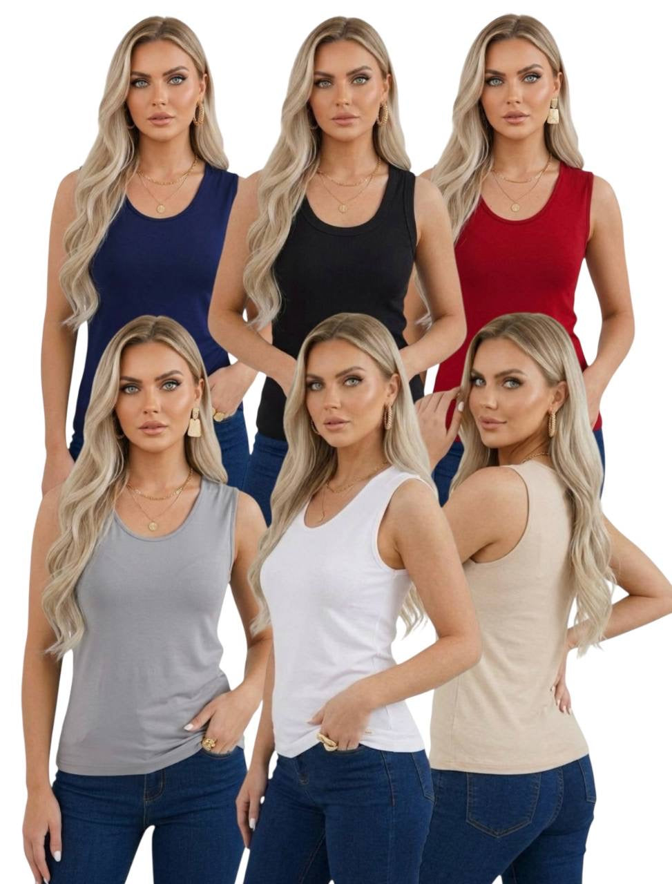 U Yaka Kolsuz Body - 6'lı Set